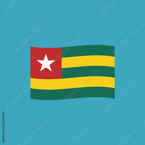 Togo flag icon in flat design