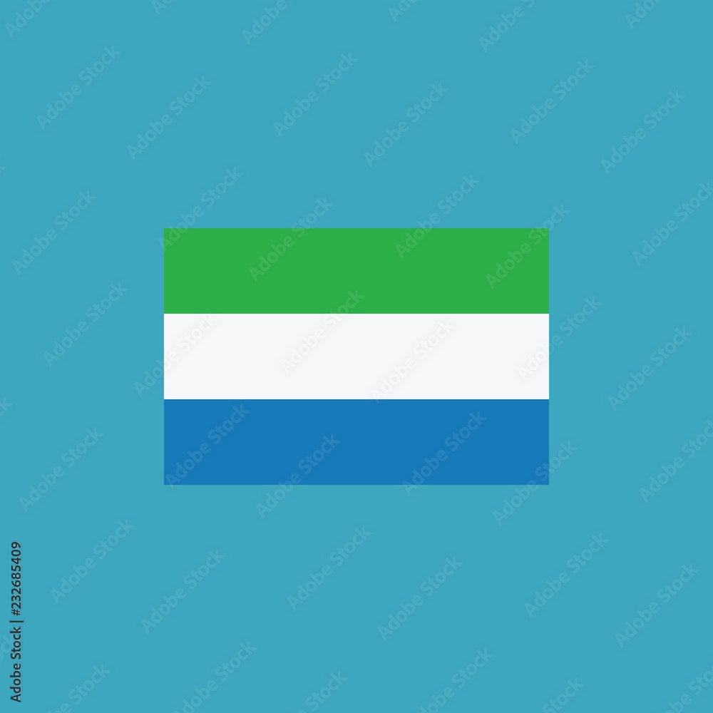 Sierra Leone flag icon in flat design Sierra Leone flag icon in flat design