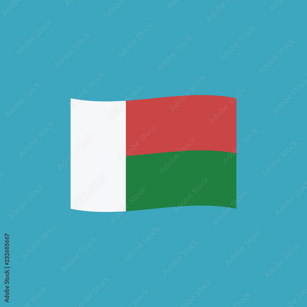 Madagascar flag icon in flat design
