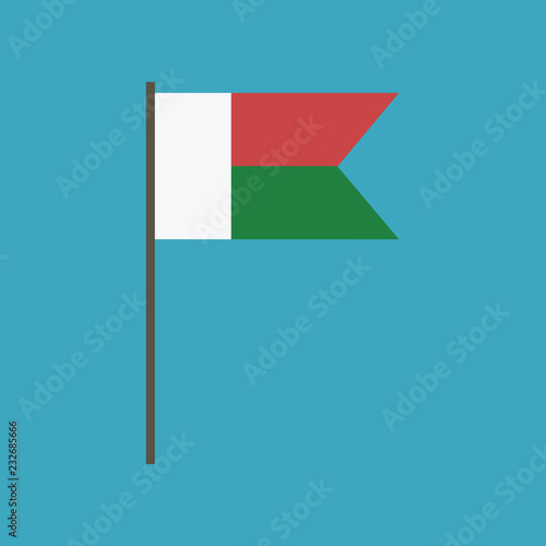Madagascar flag icon in flat design