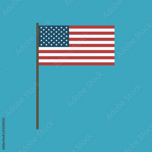 United States flag icon in flat design