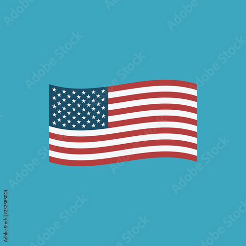 United States flag icon in flat design