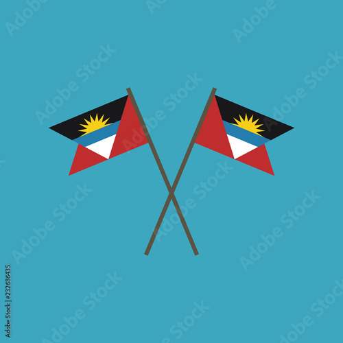 Antigua and Barbuda flag icon in flat design