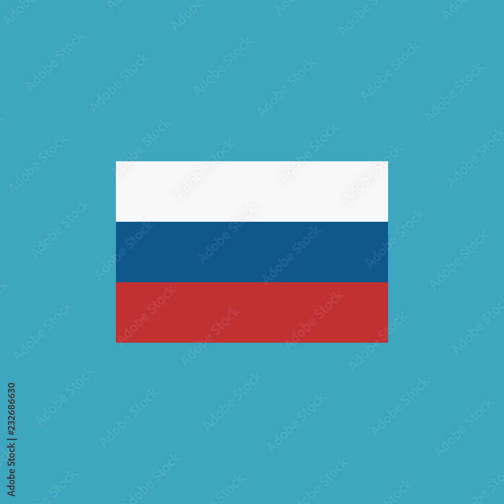 Russia flag icon in flat design Russia flag icon in flat design