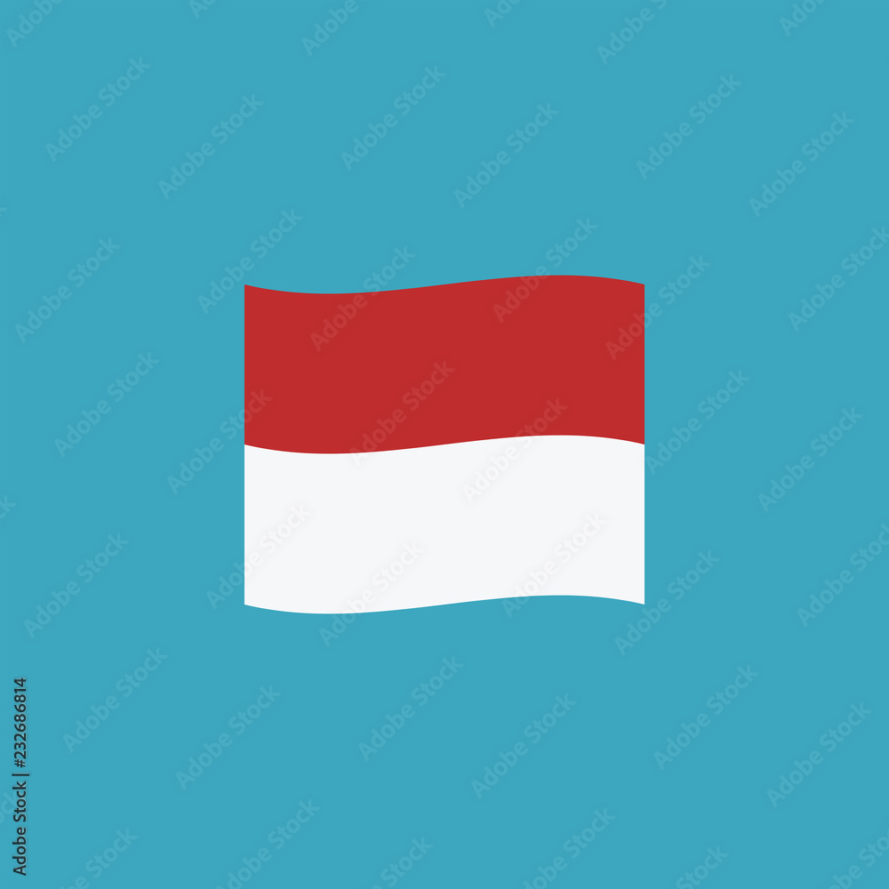 Monaco flag icon in flat design Monaco flag icon in flat design