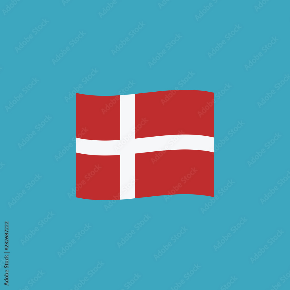 Obraz premium Denmark flag icon in flat design