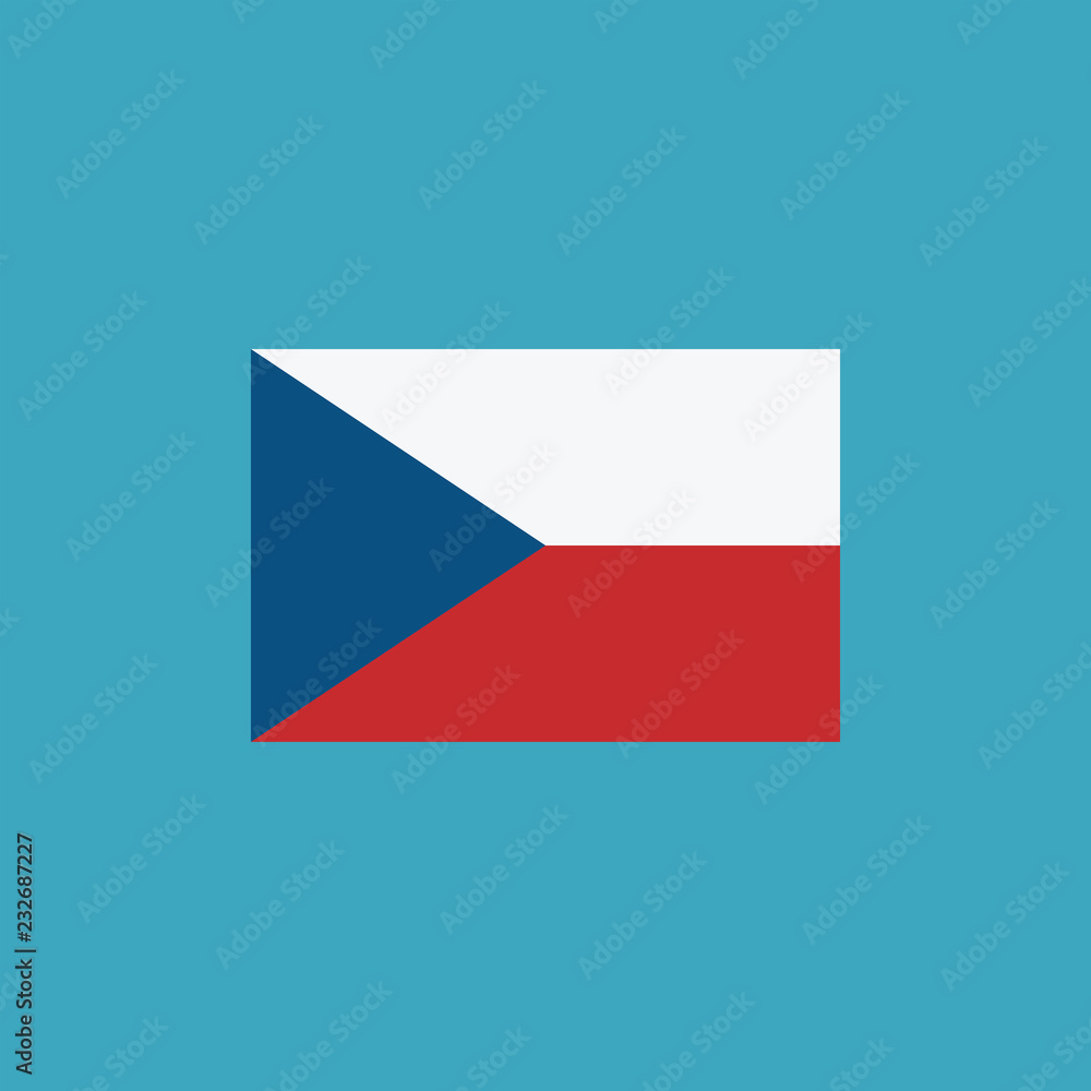Czech Republic flag icon in flat design