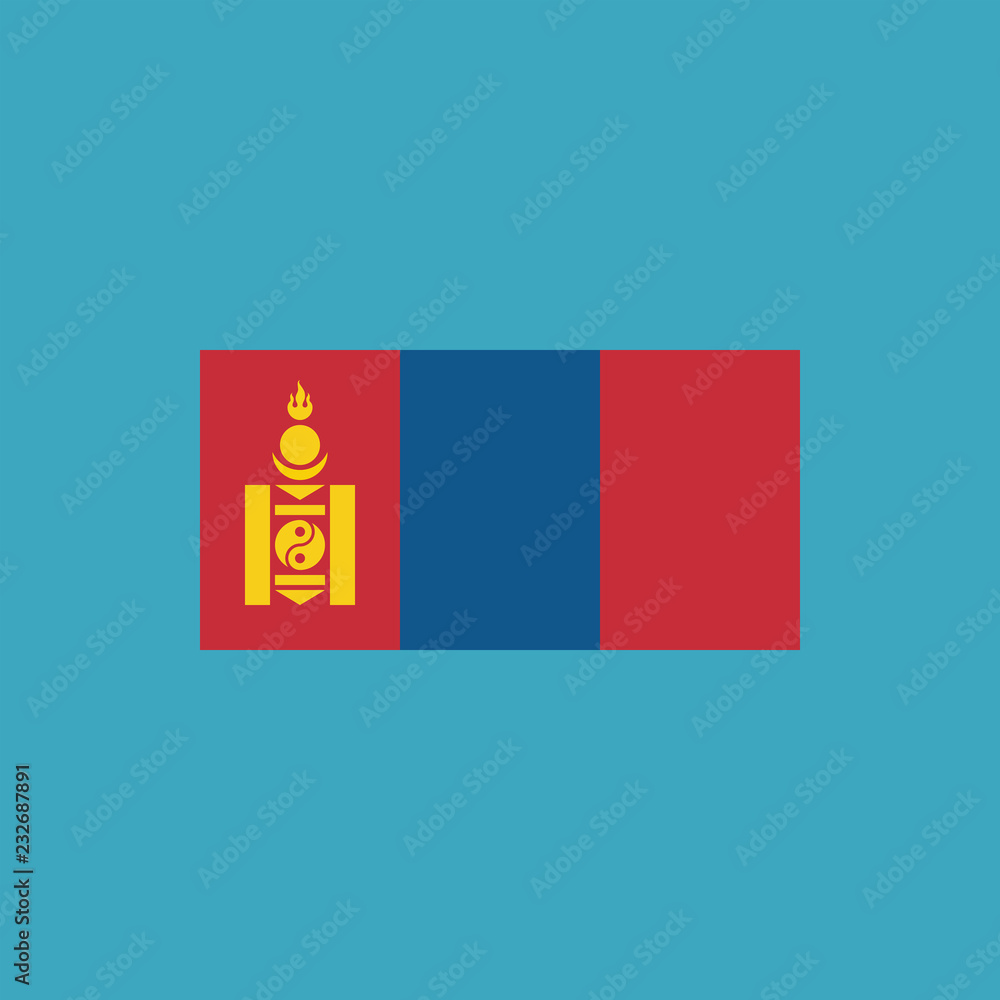 Naklejka premium Mongolia flag icon in flat design