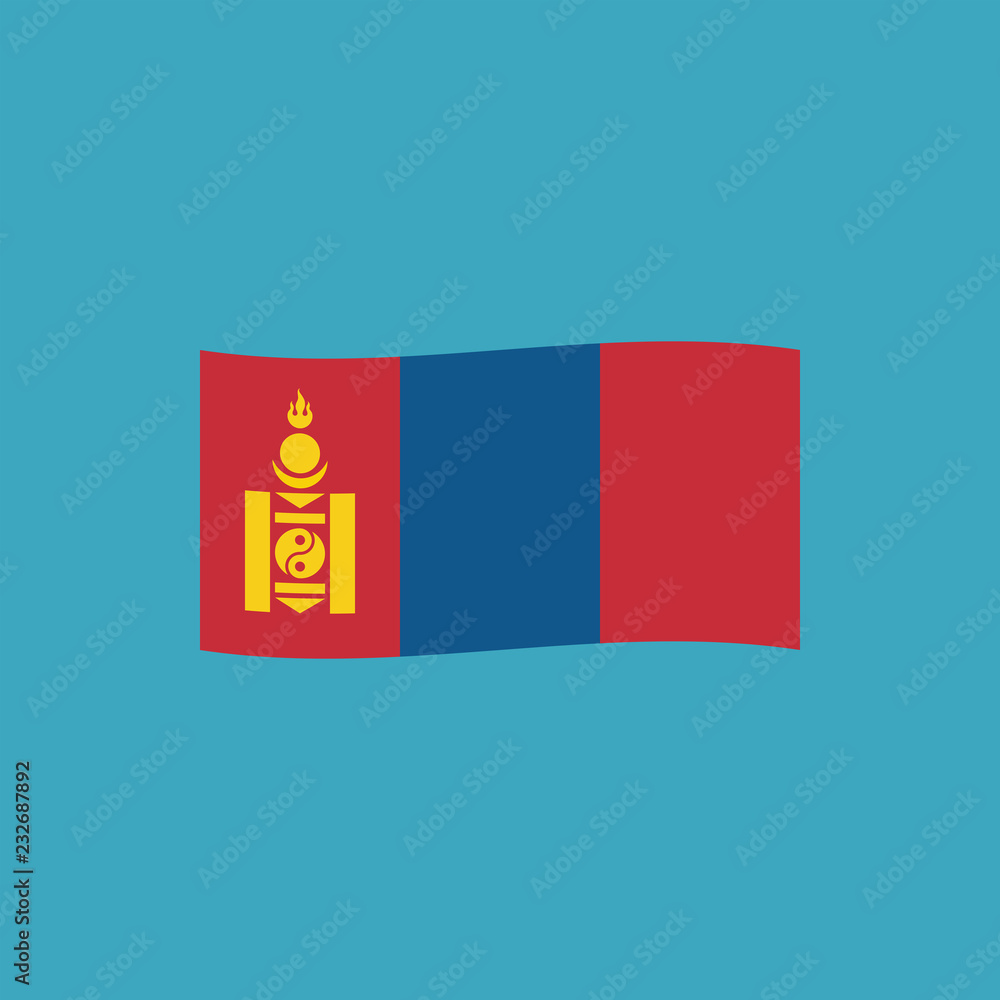 Naklejka premium Mongolia flag icon in flat design