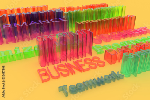 Background abstract CGI typography, business related keywords for design, graphic resource. © BentChang