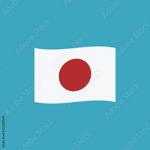 Japan flag icon in flat design