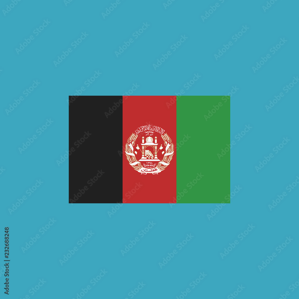 Afghanistan flag icon in flat design Afghanistan flag icon in flat design