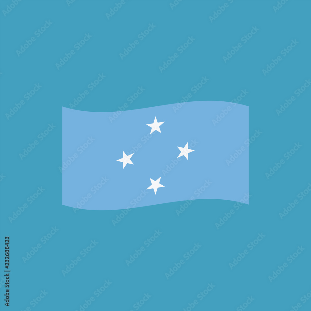 Micronesia flag icon in flat design Micronesia flag icon in flat design