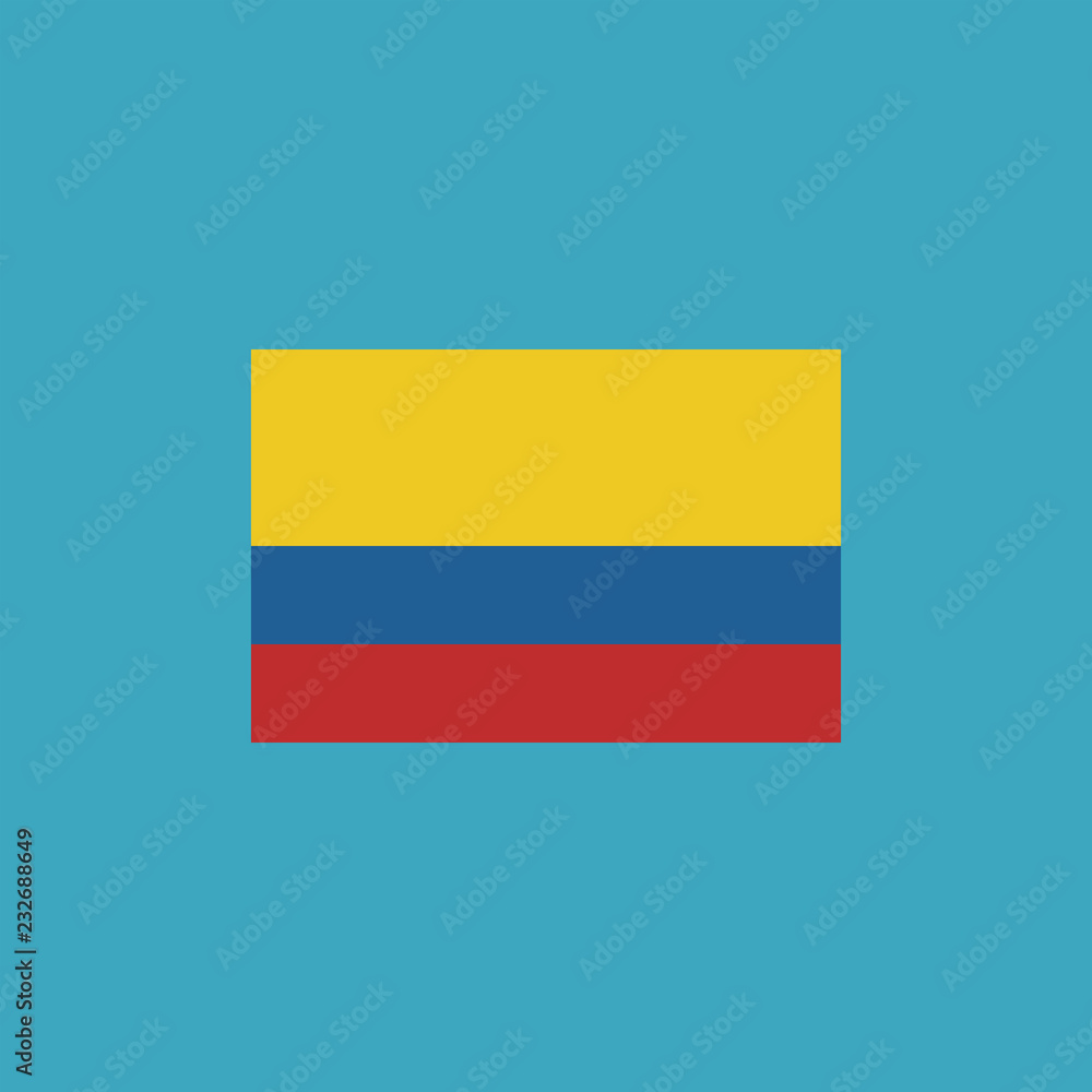 Naklejka premium Colombia flag icon in flat design