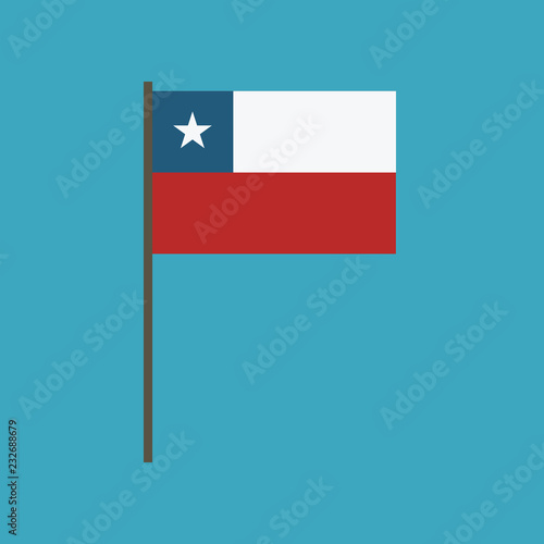 Free Download Chile flag icon in flat design - GFXLoad