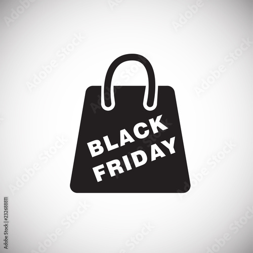 Black friday gift on white background icon