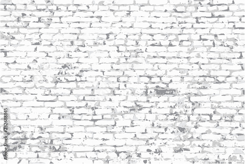 Rough brick wall with peeling plaster  vector image