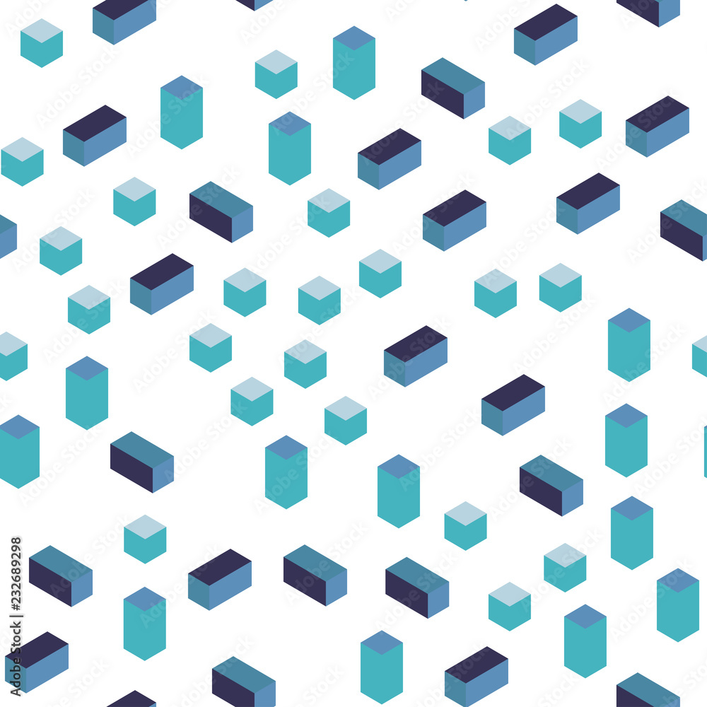 Light Pink, Blue vector seamless, isometric layout with lines, rectangles. Light Pink, Blue vector seamless, isometric layout with lines, rectangles.