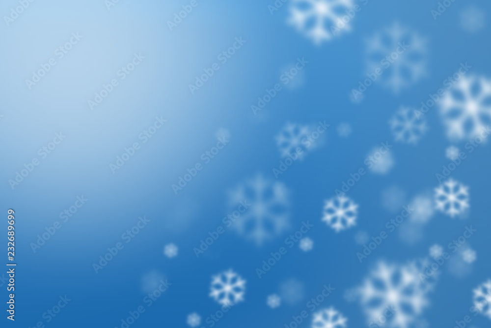 Weiße Schneeflocken auf blauem Hintergrund