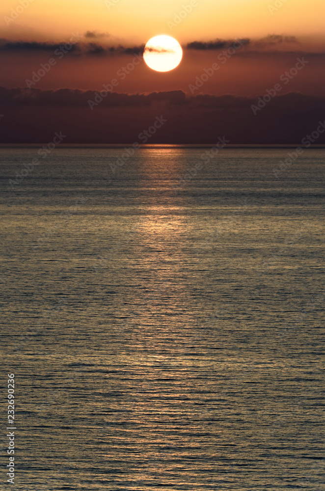 Beautiful sunset above the tyrrhenian sea Beautiful sunset above the tyrrhenian sea