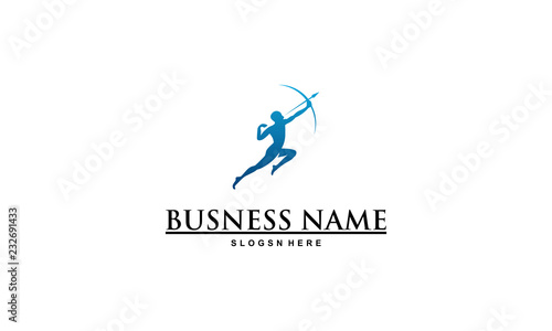 Abstract logo template Archer. Vector illustration of Sagittarius.