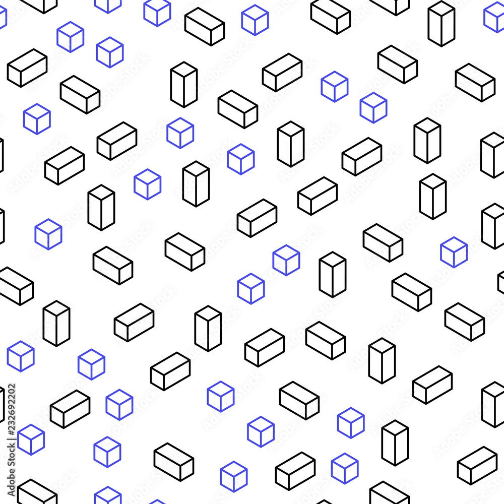 Dark Blue, Red vector seamless, isometric texture in rectangular style. Dark Blue, Red vector seamless, isometric texture in rectangular style.