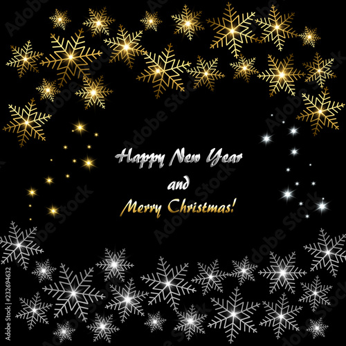 Abstract Christmas background with snowflakes