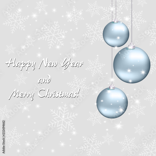 Abstract Christmas background with snowflakes and ball