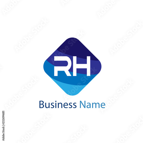 Initial Letter RH Logo Template Design