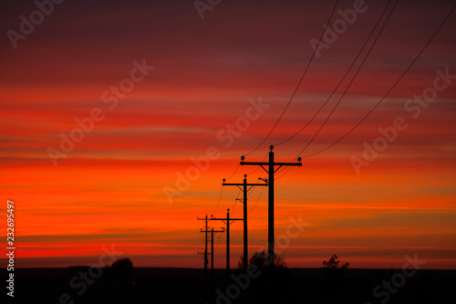 Quadro su tela pylons at sunset