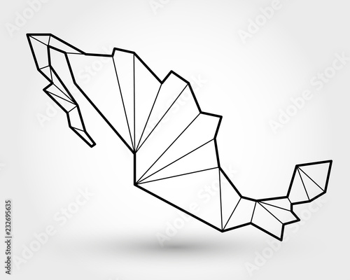 black outline map of Mexico