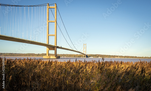 Single span suspension bridge crossing the Humber estuary  photo