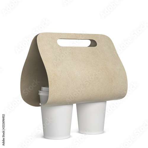 Coffee cup holder mockup