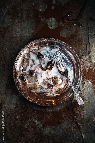 Empty ice cream plate