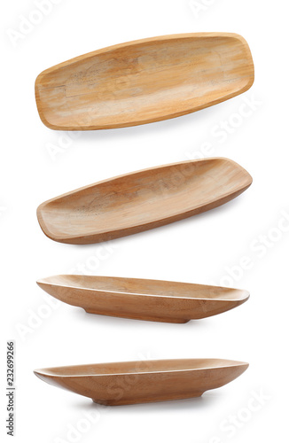 Set with bamboo dish on white background © New Africa