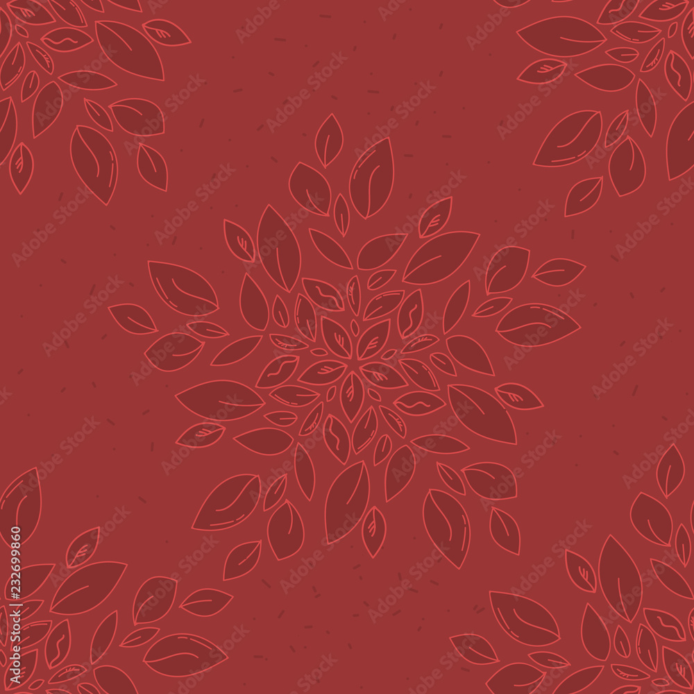 Fototapeta premium red ornamental seamless pattern. Vintage. floral Ornament. Turkish, Indian motifs. Great for fabric and textile, wallpaper, packaging or any desired idea.doodle.Abstract background, mandala, leaves. g