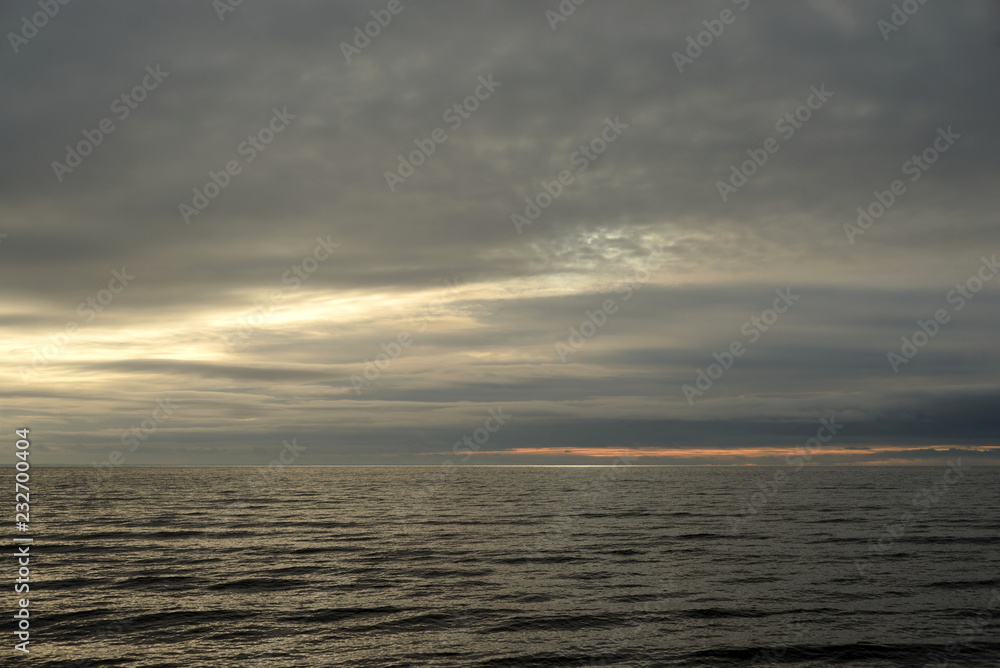 Cloud sunset over sea.