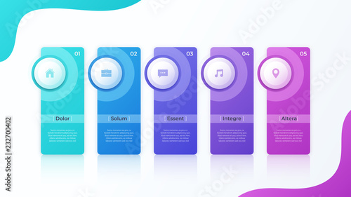 Modern vector infographic design with five options