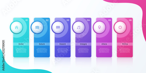 Modern vector infographic design with six options