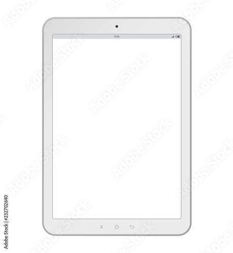 White tablet vector illustration