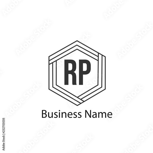 Initial Letter RP Logo Template Design