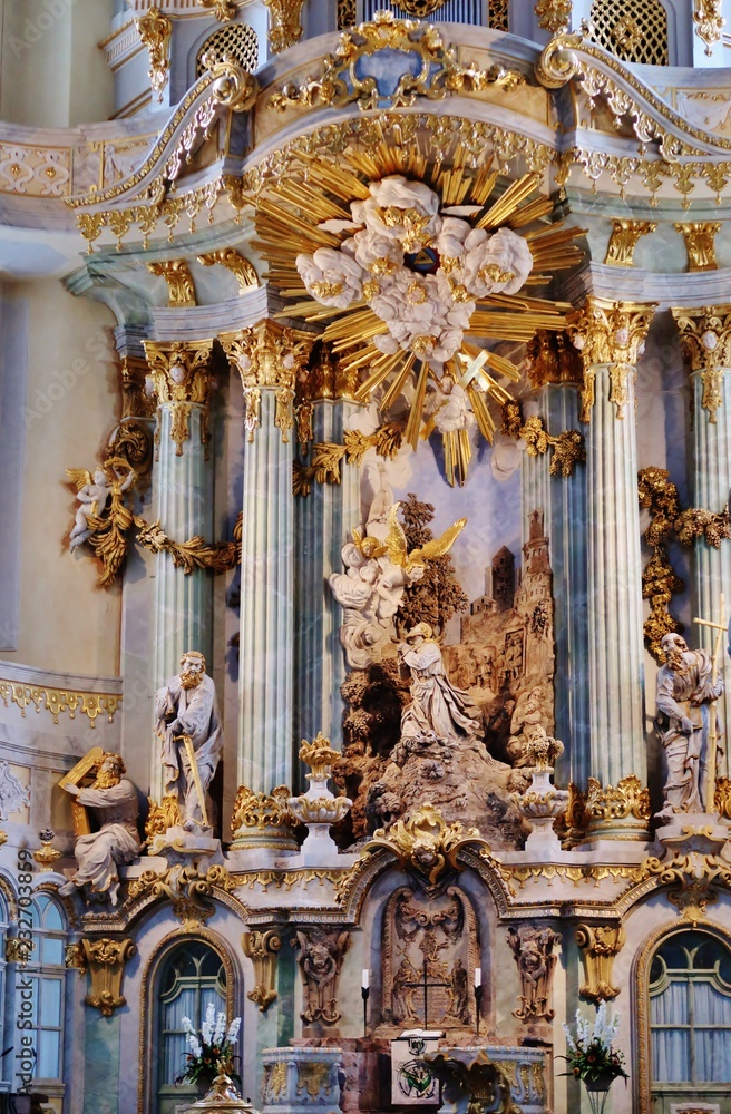 Obraz premium Dresden, Frauenkirche, Inneres, Hochaltar