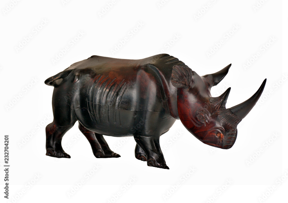 Fototapeta premium mahogany rhino figure isolated
