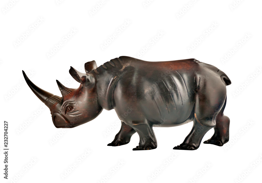 Naklejka premium mahogany rhino figure isolated