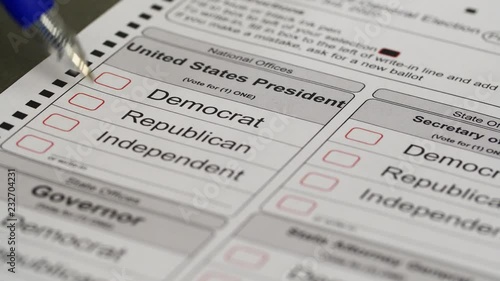 Voting Ballot President Republican 4K