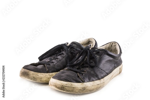 Old black shoes
