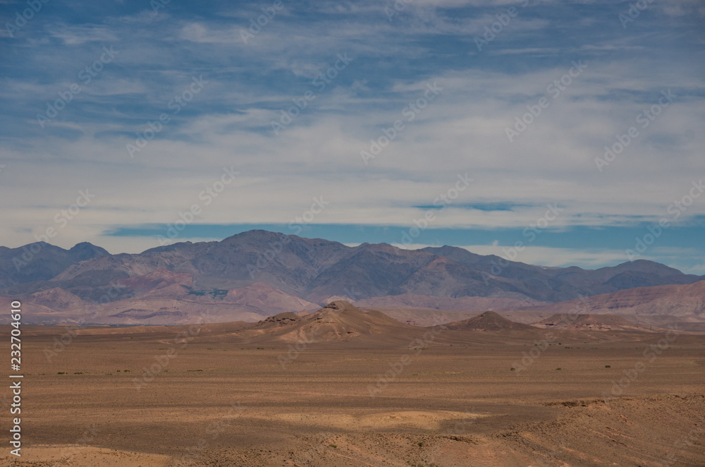 Panorama of High Atlas mountain range in central Morocco. Northern Africa