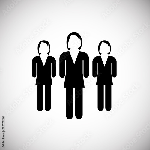 Business woman on white background icon