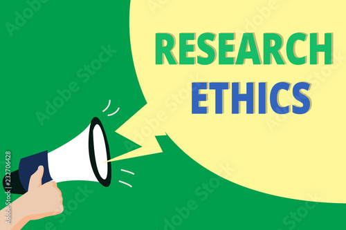 Word writing text Research Ethics. Business concept for interested in the analysis of ethical issues that raised .