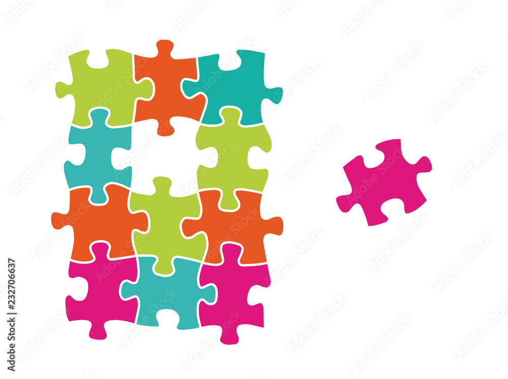 Missing piece of the jigsaw puzzle Stock Vector Adobe Stock
